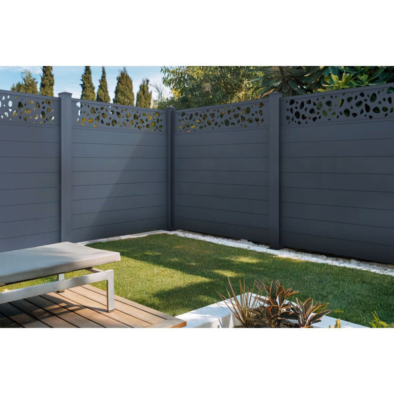 Casanoov - Sichtschutzzaun aus Aluminium sunny 190 x 170 cm Grau