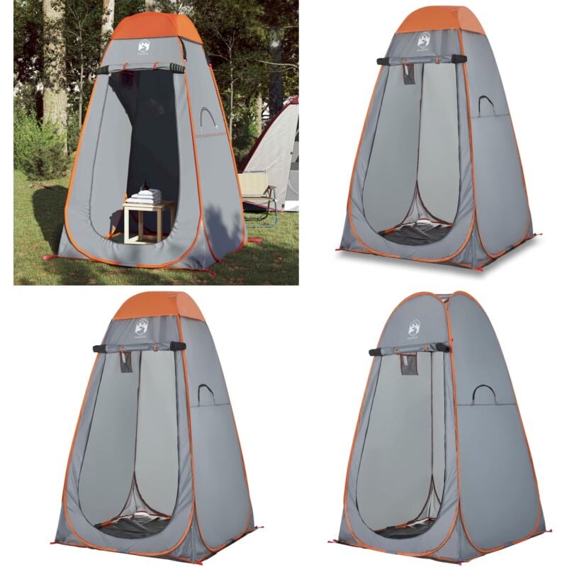 Vidaxl - Sichtschutzzelt Grau und Orange Pop-Up Wasserdicht - Campingzelt - Umkleidekabine - Sichtschutzzelt - Pop Up Zelt - Wassersdichtes Zelt