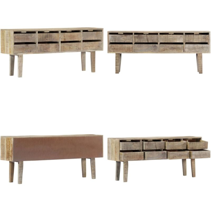 Sideboard 140×30×60 cm Massivholz Mango - Holz Sideboard - Wohnzimmer Dekoration - Mangoholz Möbel - Regal Mit Schubladen - Sideboard Massiv - Home &