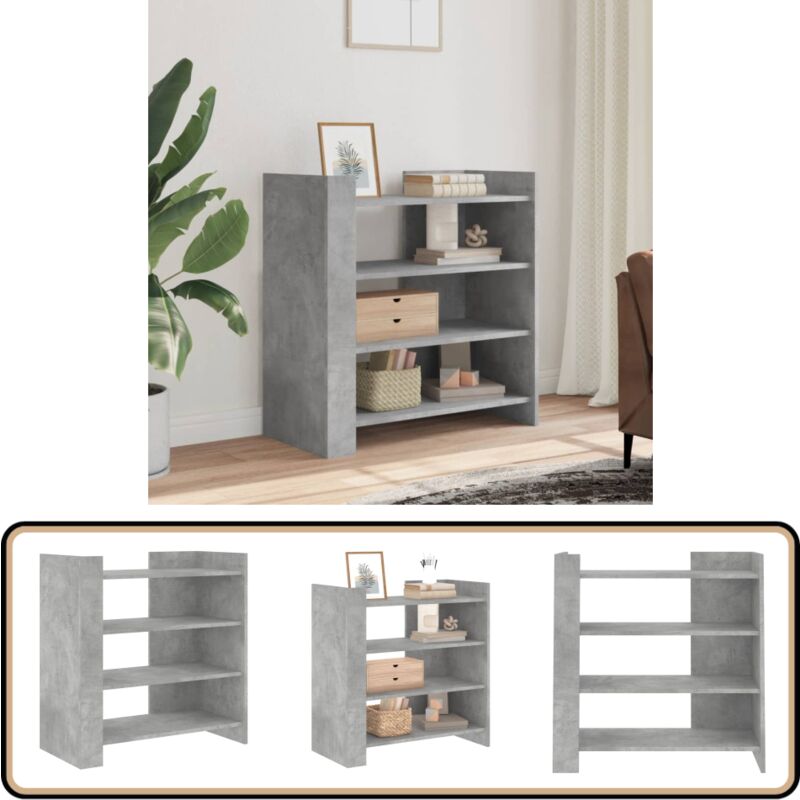 Sideboard Betongrau 73,5x35x75 cm Holzwerkstoff - Schreibtisch - Regal - Wohnzimmer Dekoration - Holz Sideboard - Modernes Sideboard