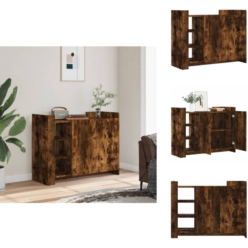 Sideboard Räuchereiche 100x35x75 cm Holzwerkstoff - Holz Sideboard - Schreibtisch - Regal - Wohnraum Dekoration - Sideboard Braun