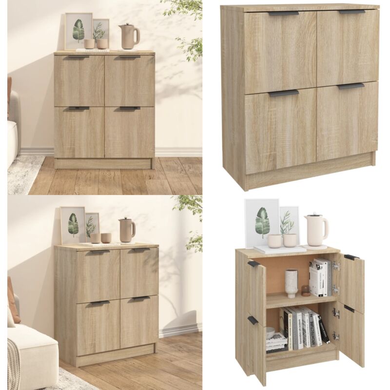 Sideboard Sonoma-Eiche 60x30x70 cm Holzwerkstoff - Schreibtisch - Wohnzimmermöbel - Sideboard - Holz Sideboard - Eichefarben - Home & Living