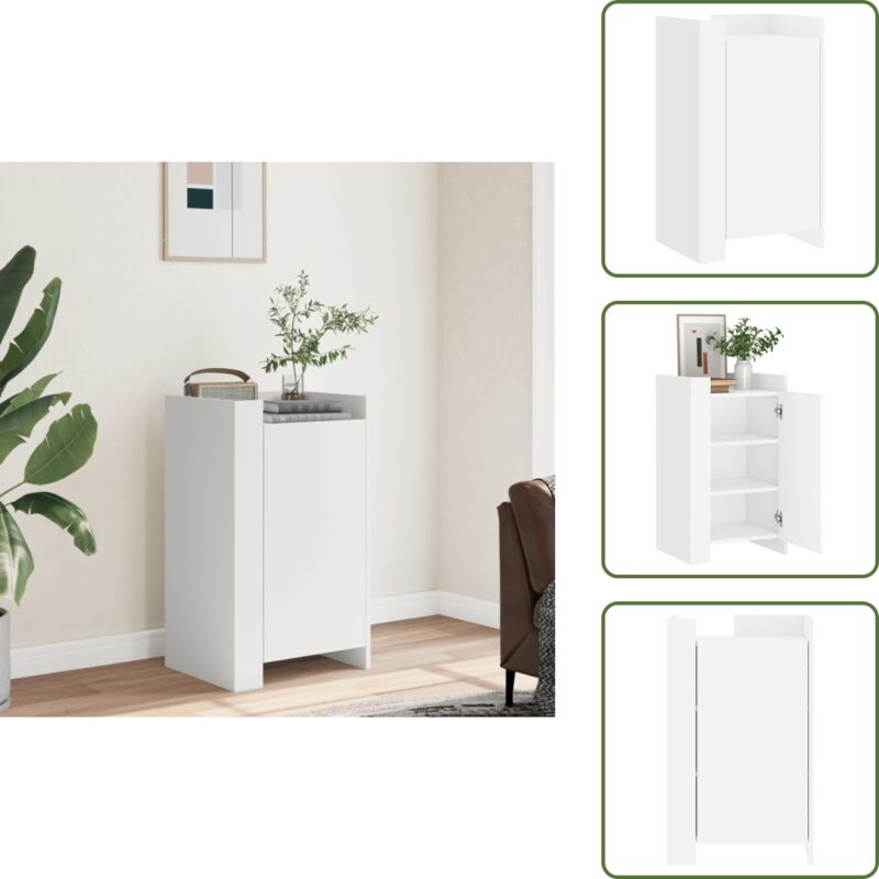 Sideboard Weiß 45x35x75 cm Holzwerkstoff - Schreibtisch - Wohnzimmer Dekoration - Sideboard Weiß - Holz Sideboard - Regal