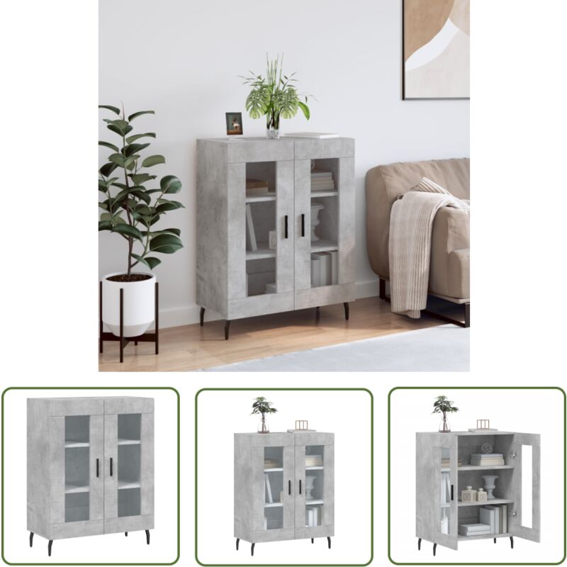 The Living Store Sideboard Betongrau 69,5x34x90 cm Holzwerkstoff - Schreibtisch - Wohnzimmermöbel - Sideboard - Regal - Holz Sideboard