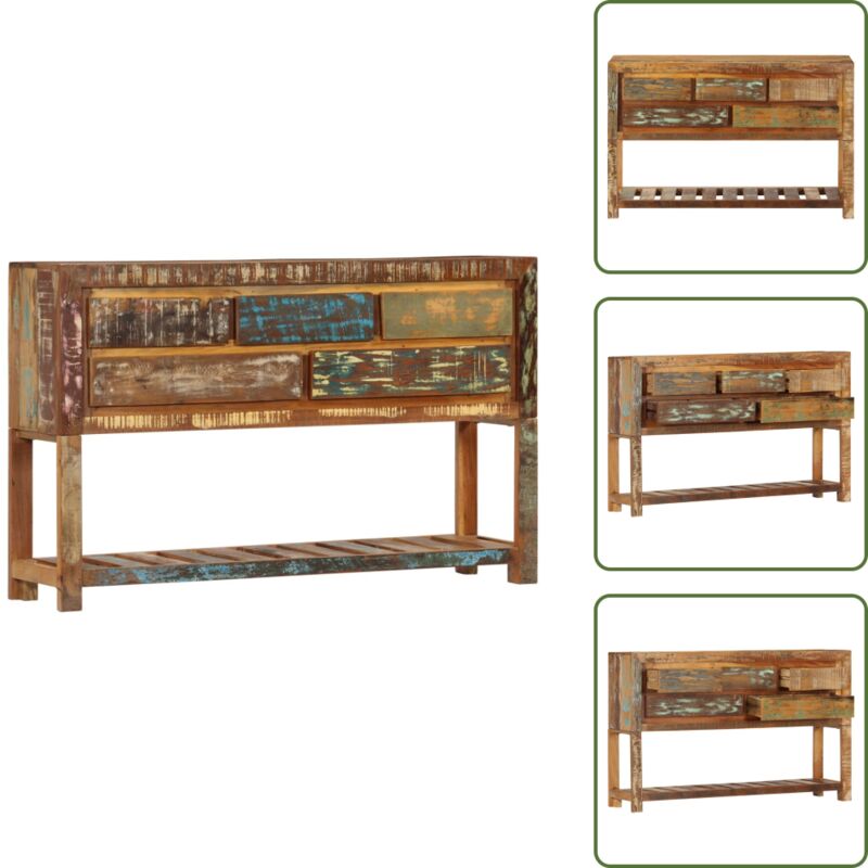 Sideboard 120x30x75 cm Altholz Massiv - Holz Sideboard - Massives Altholz - Vintage Sideboard - Wohnzimmer Dekoration - Schubladenschrank