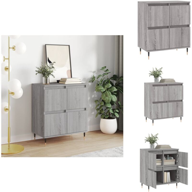 Sideboard Grau Sonoma 60x35x70 cm Holzwerkstoff - Schreibtisch - Wohnzimmermöbel - Sideboard Grau - Holz Sideboard - Regal