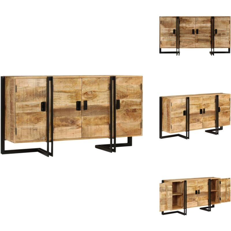 Sideboard Massivholz Mango 150x40x80 cm - Mangoholz Sideboard - Holzmöbel - Wohnzimmermöbel - Sideboard - Buffet