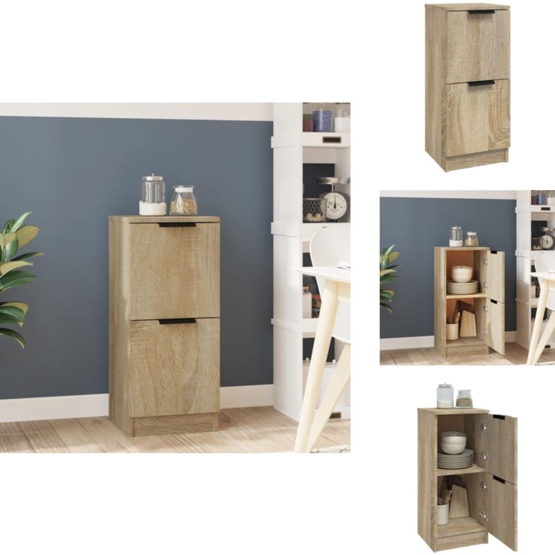 Sideboard Sonoma-Eiche 30x30x70 cm Holzwerkstoff - Schreibtisch - Regal - Sideboard - Wohnraumgestaltung - Eichefarbenes Möbelstück