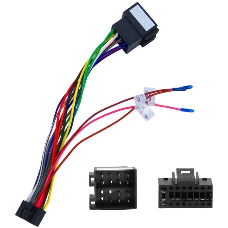 SIGADNG 16-poliges auf ISO-Adapterkabel, Autoradio-Kabelbaumadapter, für Android-Autoradio-Stereo-Standardbuchse mit Lenkradsteuerung und