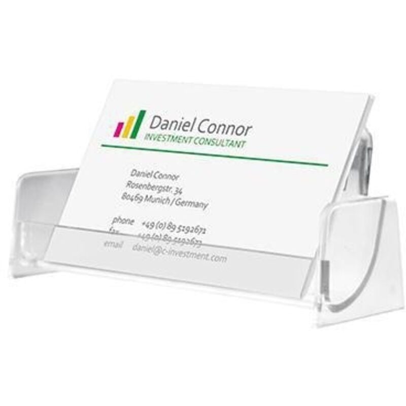 Sigel - Visitenkartenständer 97 x 85 mm (b x h) nicht gefüllt 50 Karten Hartplastik glasklar