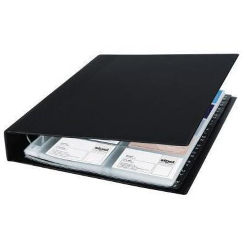 Sigel - Visitenkartenringbuch 27 x 32,5 cm (b x h) a-z Werkstoff: Kunststoff schwarz 20 Hüllen