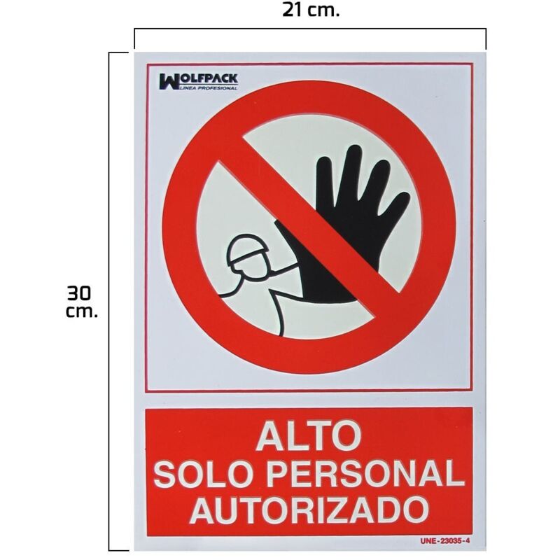 Hohes Schild, Zugang nur für autorisiertes Personal 30x21