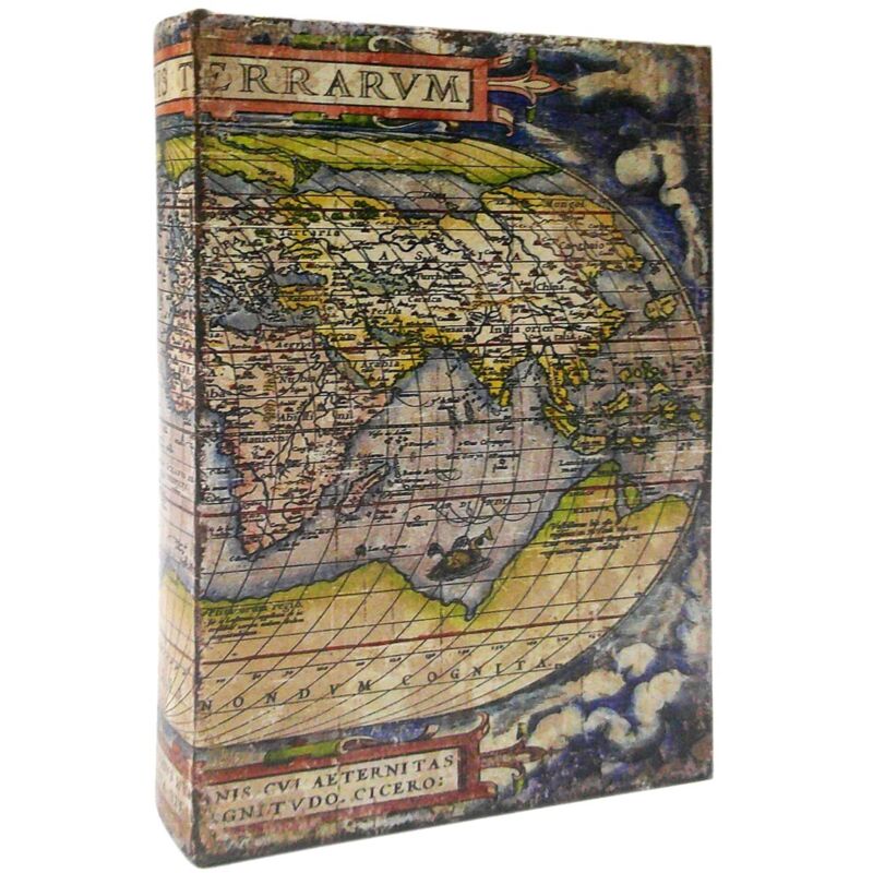 Dekorative Weltkarten-Buchbox – ideal für originelle Geschenke und stilvolle Aufbewahrung zu Hause