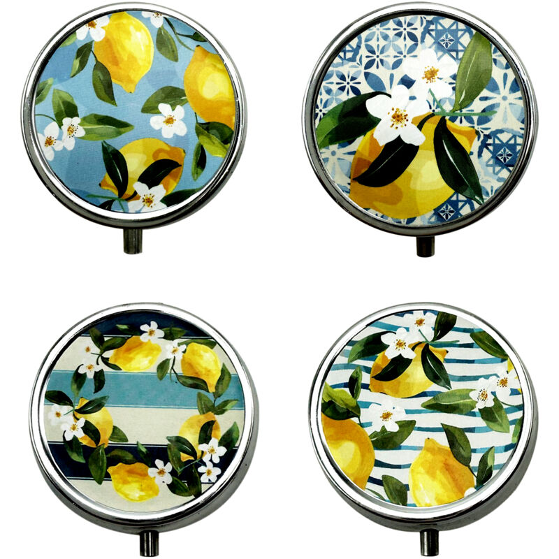 Zitronen-Pillendose mit Fächern für Medikamente, praktisches und farbenfrohes Accessoire für zu Hause und originelle Geschenke