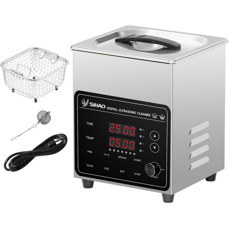 SIHAO 2L 7 Stufen Digitaler Ultraschallreiniger mit Heizung und Timer von 100W, Leistung von 60W, Degas für Schmuck, Brille, Haushalt