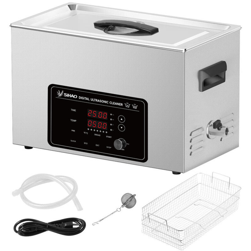 SIHAO 22L 7 Stufen digitaler Ultraschallreiniger mit Heizung und Timer von 480W, Leistung von 600W, Entgasung für Schmuck, Brille, Haushalt