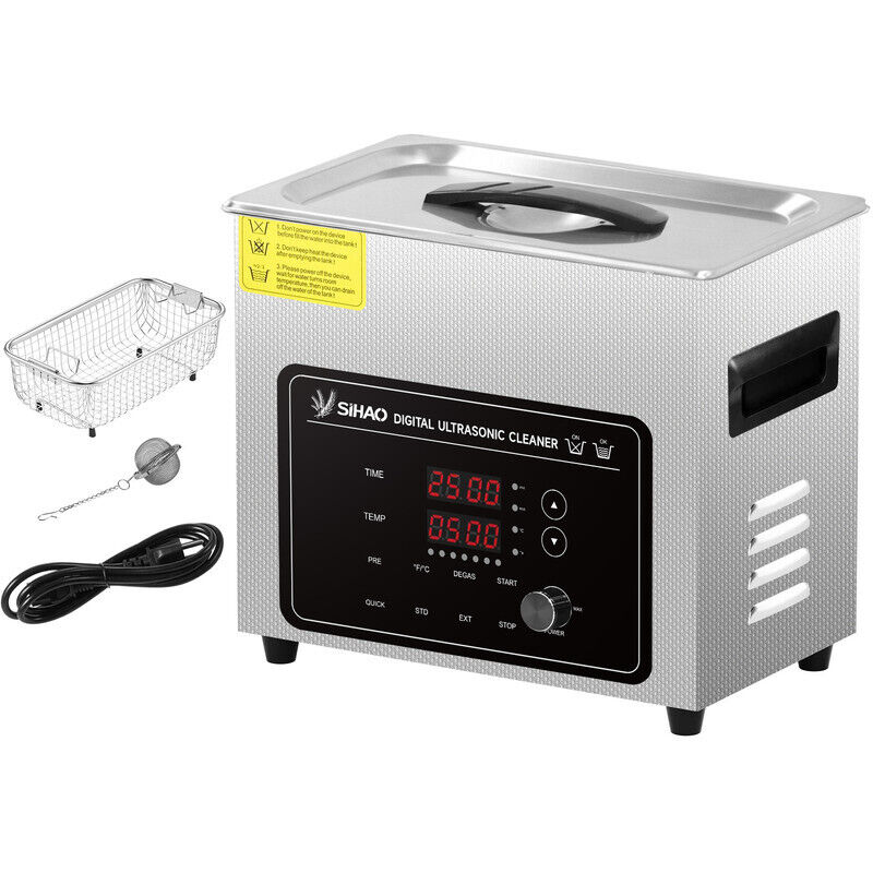 SIHAO 3L 7 Stufen Digitaler Ultraschallreiniger mit Heizung und Timer von 150W, Leistung von 120W, Degas für Schmuck, Brille, Haushalt
