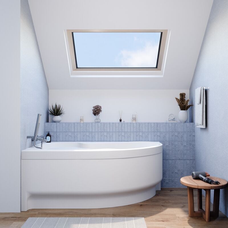 Siko 160x100 cm Laguna Fortuna Plus Eckbadewanne aus Acryl, links + Schürze 160 cm + Füße, weiß (FO1600LPLUS-SET1)