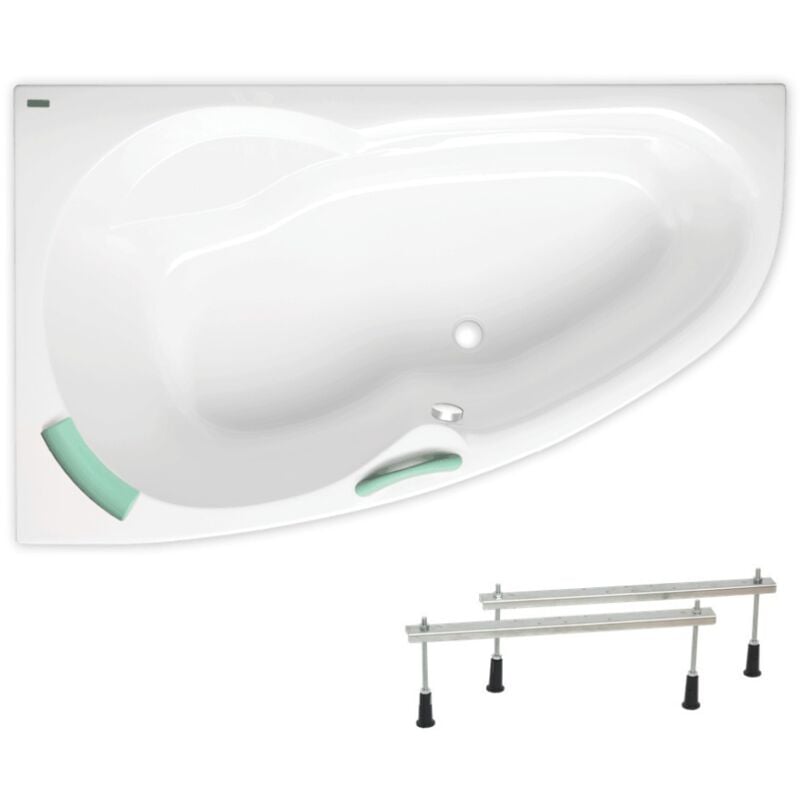 Siko - Laguna Fortuna Eckbadewanne mit Füßen, 160 x 100 cm, Acryl, links, weiß (FO1600LPLUS-SET )