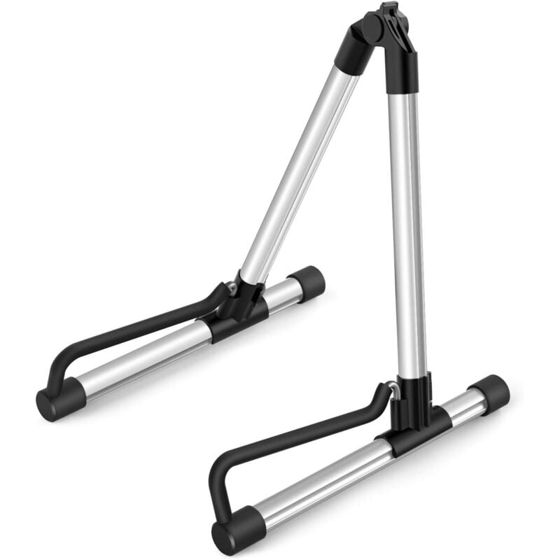 Silberfarbener, faltbarer Gitarrenständer, universeller Gitarrenhalter, Gitarrenauflage für Akustik-, E- und Bassgitarren, Ständer für Gitarren