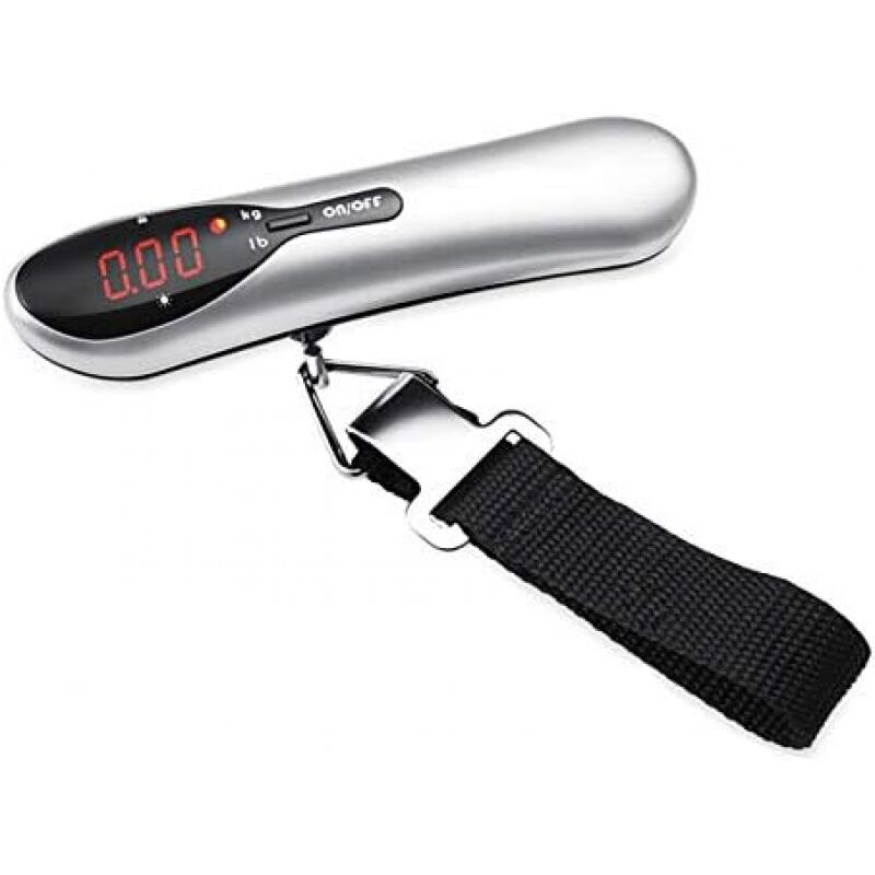 Linghhang - Silberne tragbare Laborwaage, 50 kg/110 lb, elektronische Handgepäckwaage, Hängewaage, Gewichtsausgleich, Reisekoffer, Labor, Küche