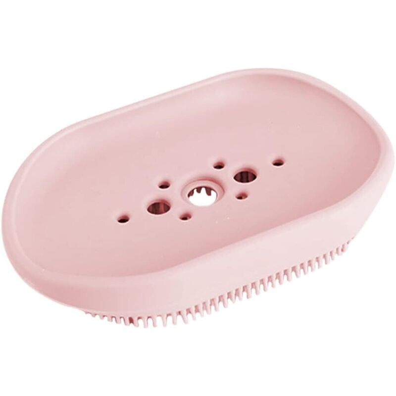 Silikon-Geschirrset mit Halter, Bürste und Abtropfschale, leicht zu reinigen fürs Badezimmer