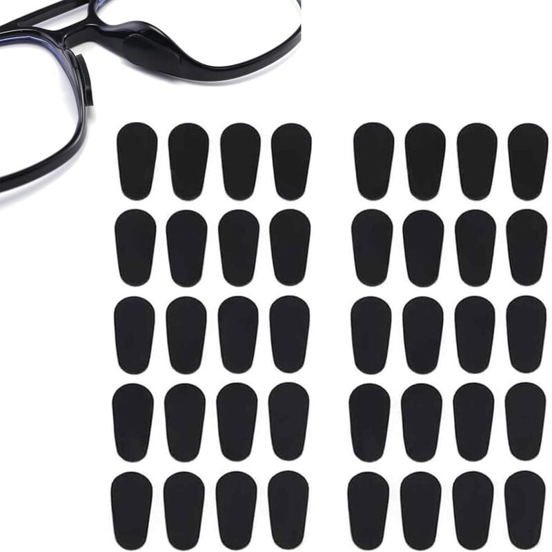 Bluedeer - Silikon Nasenpad 30 Paar 1.0mm Nasenpads brille selbstklebend Rutschfeste Selbstklebende Nasenpads für Brillen Sonnenbrillen(Schwarz)