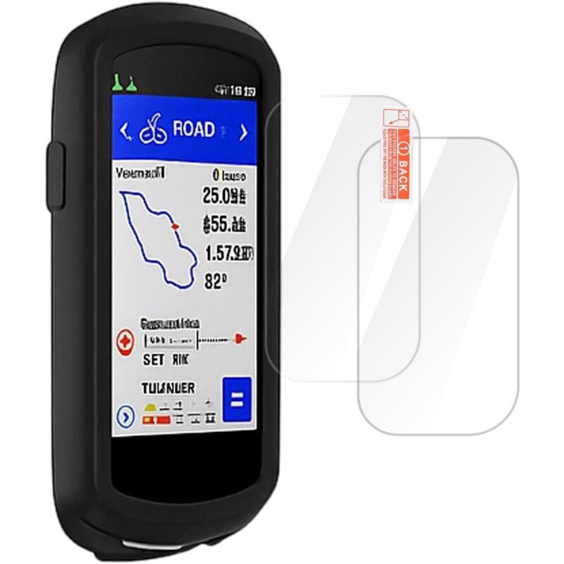 Silikonhülle kompatibel mit Garmin Edge 1040/1040 Solar, inklusive 2 Displayschutzfolien aus gehärtetem Glas, 360°-Stoßschutzhülle, weiches und