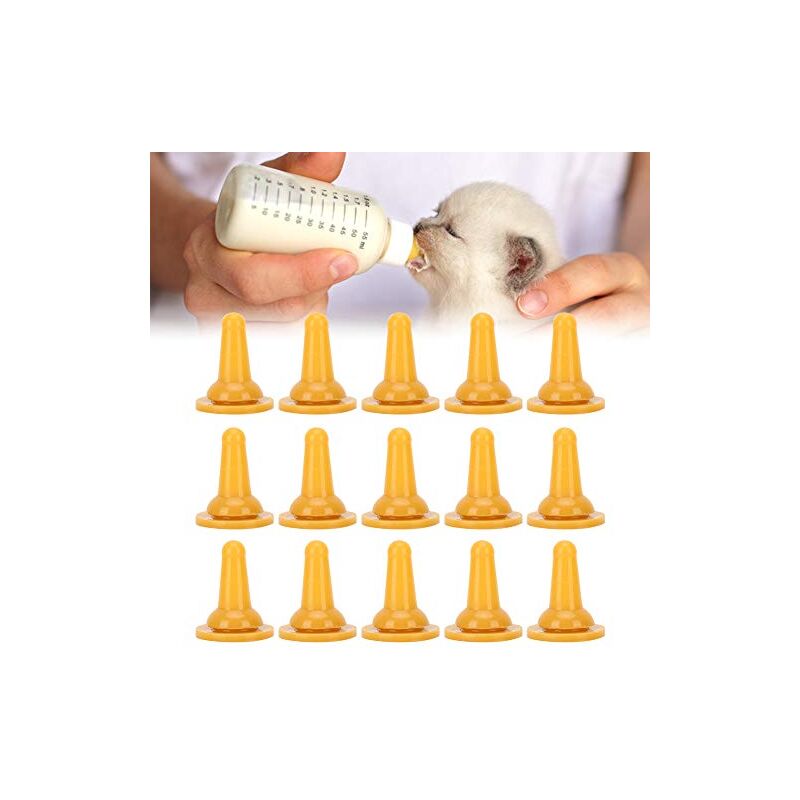 Silikonnippel für Haustiere, Weicher Silikon-Hundefütterungs-Schnuller, 15 Stück Katzen-Hunde-Flaschen-Nippel, Baby-Flaschen-Nippel für Welpen-Ktzchen