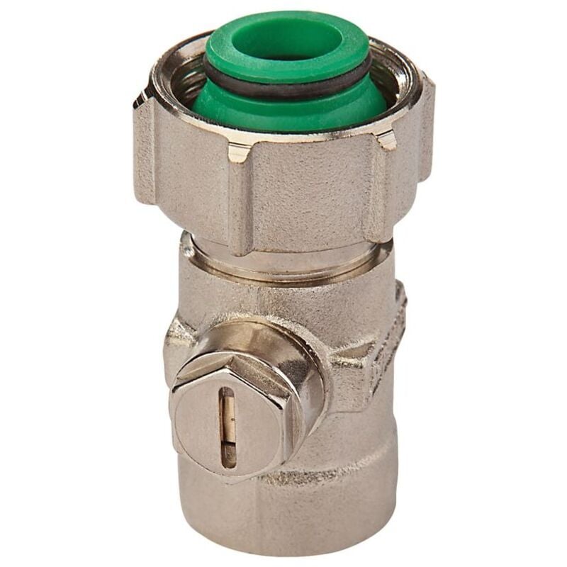 Simplex - Flamco Exclusiv Durchgang Einzel-Kugelhahn D2/IG g 3/4' Innengewinde x Rp 1/2' Messing vernickelt mit Konus