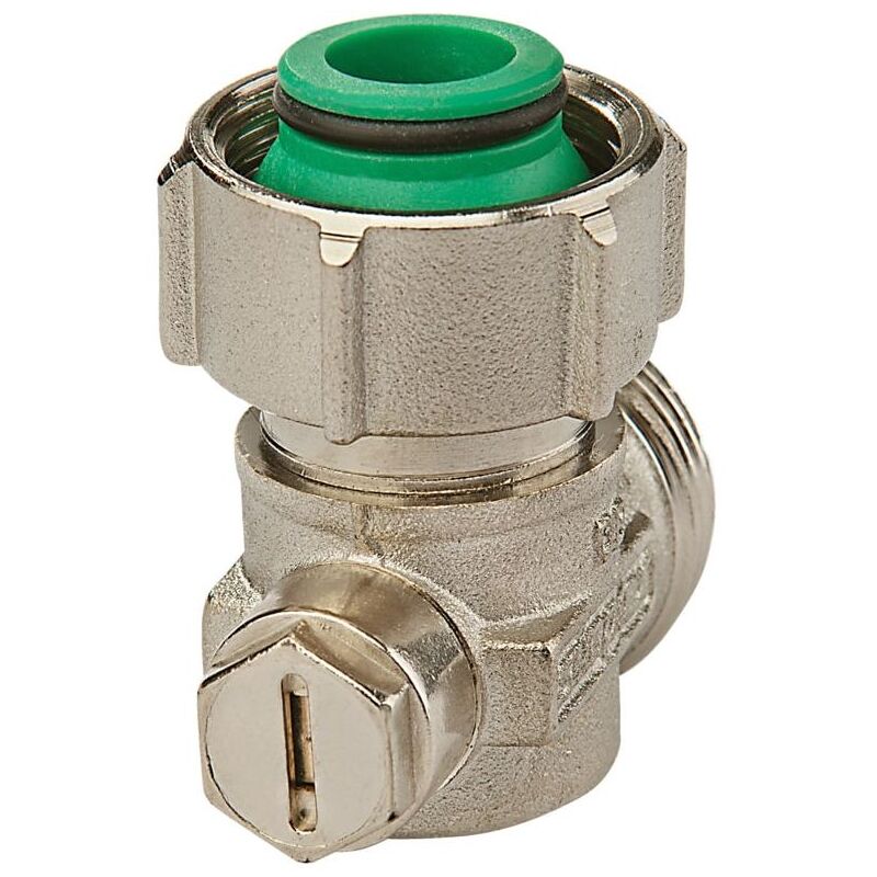 Simplex - Flamco Exclusiv Eck Einzel-Kugelhahn E2/AG g 3/4' Innengewinde x g 3/4' Außengewinde Messing vernickelt mit Konus