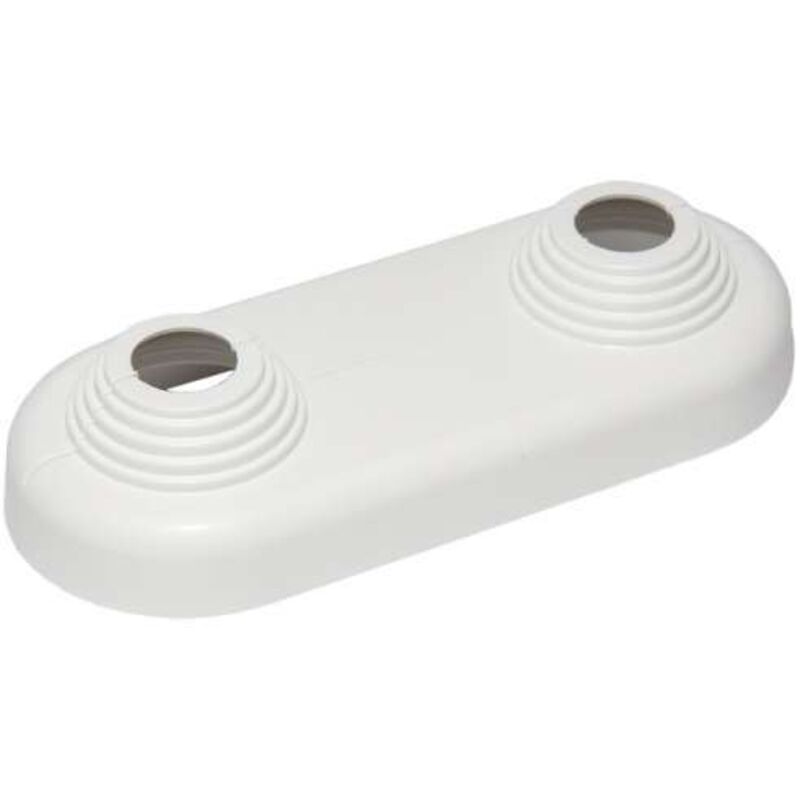 Simplex - pvc Doppelrosette Wandrosette Kunststoff weiß für Rohre Ø10-22mm Achsabstand 50mm F44214