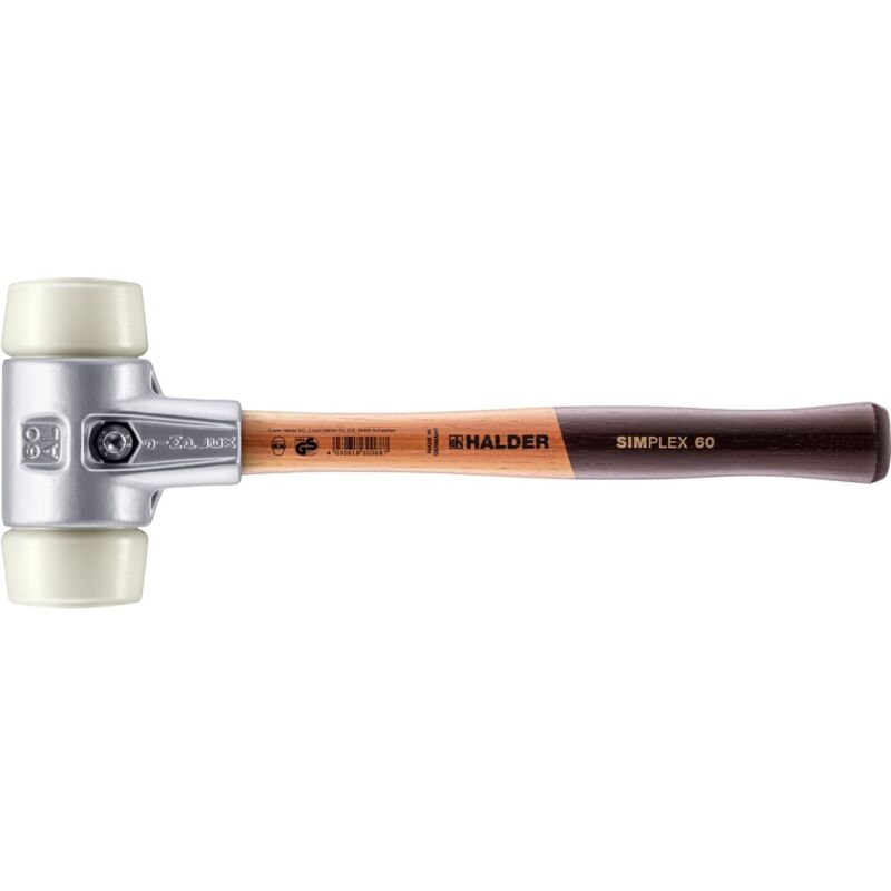 SIMPLEX-Schonhammer, Nylon mit Aluminiumgehäuse und hochwertigem Holzstiel D=60 mm 3108.060