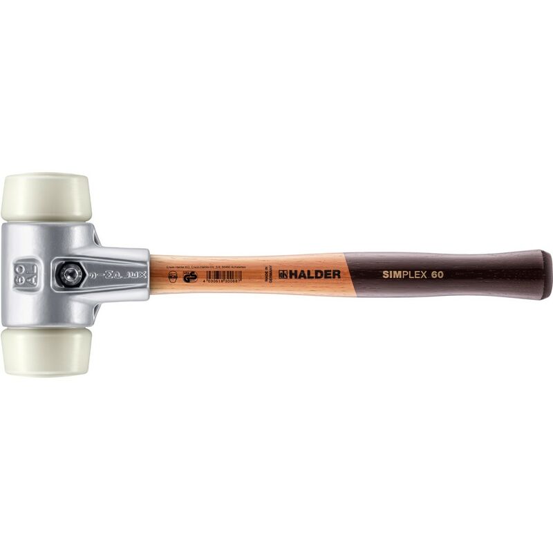 SIMPLEX-Schonhammer, Nylon mit Aluminiumgehäuse und hochwertigem Holzstiel D=60 mm 3108.060