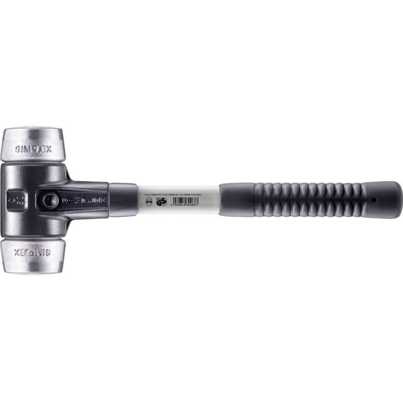 SIMPLEX-Schonhammer, Weichmetall mit verstärktem Tempergussgehäuse und Fiberglasstiel D=60 mm 3709.060