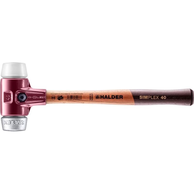 SIMPLEX-Schonhammer, Superplastik / Weichmetall mit Tempergussgehäuse und hochwertigem Holzstiel D=40 mm 3079.040