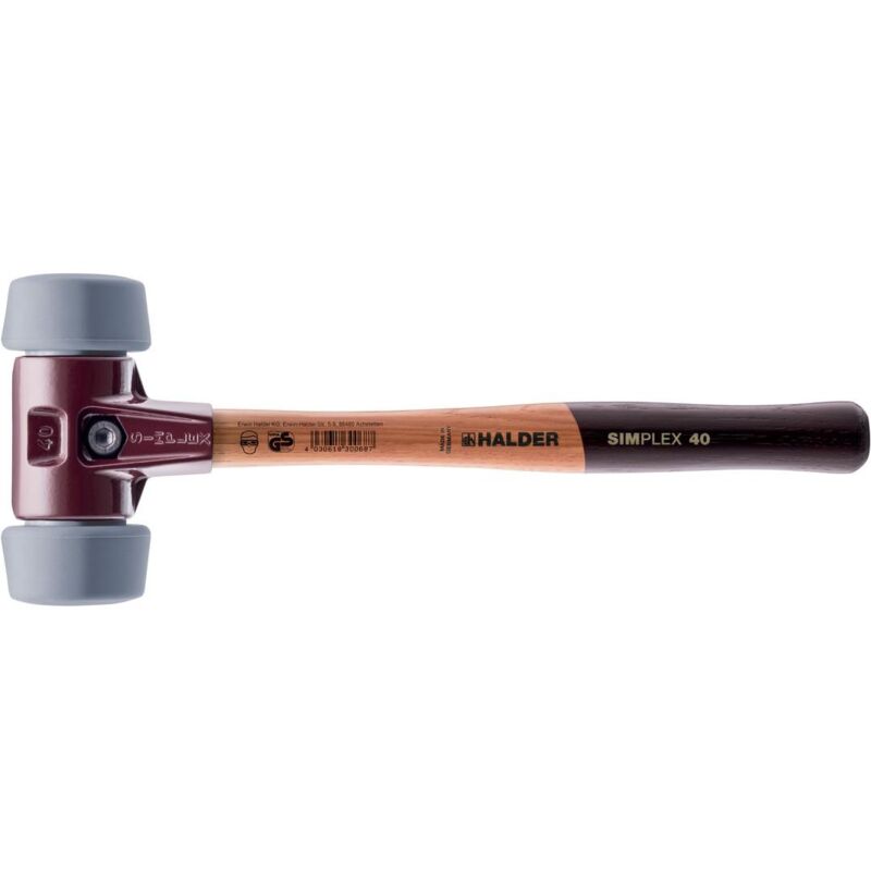 Simplex Schonhammer ø 50:40 mm TPE-mid grau mit Tempergussgehäuse - Halder