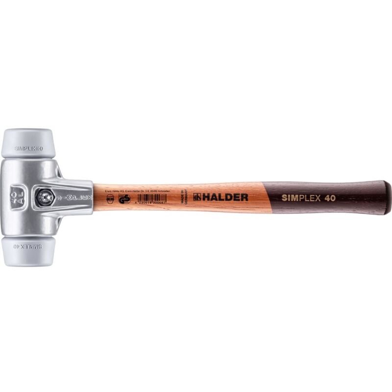 SIMPLEX-Schonhammer, TPE-mid mit Aluminiumgehäuse und hochwertigem Holzstiel D=40 mm 3103.040