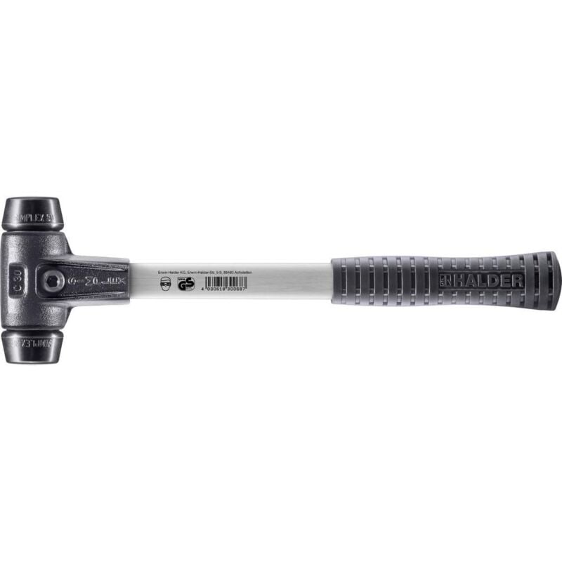 SIMPLEX-Schonhammer, Gummikomposition mit verstärktem Tempergussgehäuse und Fiberglasstiel D=30 mm 3702.030