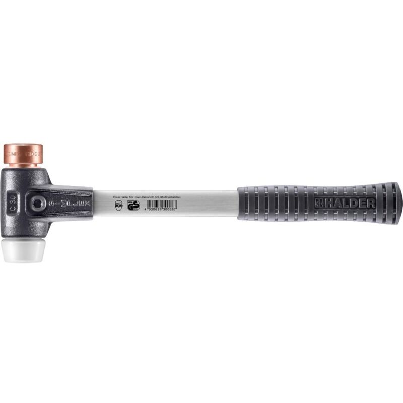 SIMPLEX-Schonhammer, Kupfer / Superplastik mit verstärktem Tempergussgehäuse und Fiberglasstiel D=30 mm 3747.030