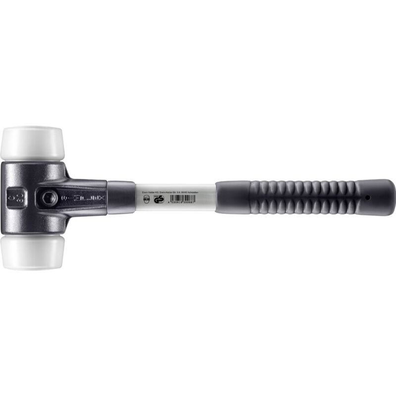 Simplex Schonhammer ø 60 mm Superplastik mit verstärkem Tempergussgehäuse und Fiberglasstiel - Halder