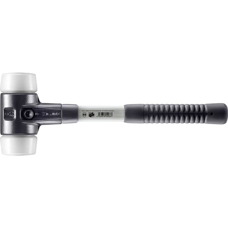 Simplex Schonhammer ø 60 mm Superplastik mit verstärkem Tempergussgehäuse und Fiberglasstiel - Halder
