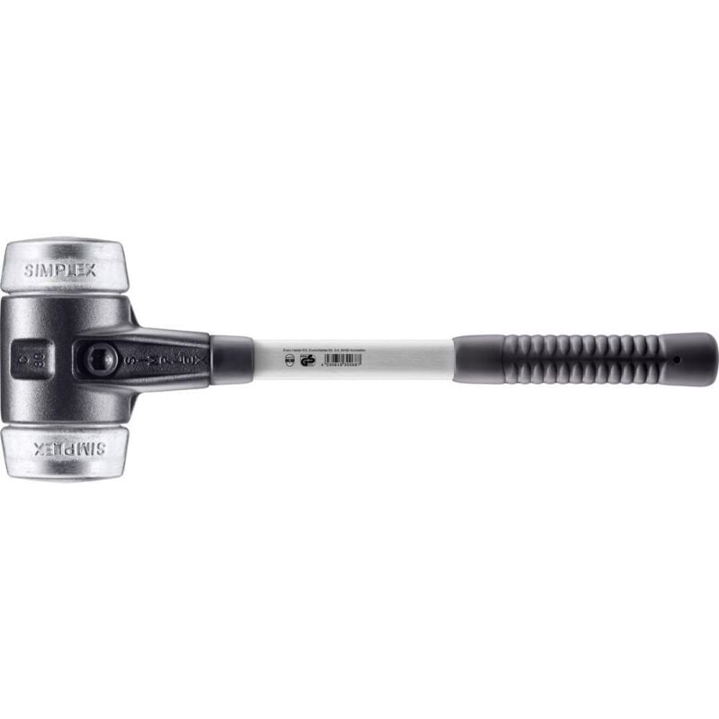 SIMPLEX-Schonhammer, Weichmetall mit verstärktem Tempergussgehäuse und Fiberglasstiel D=80 mm 3709.080