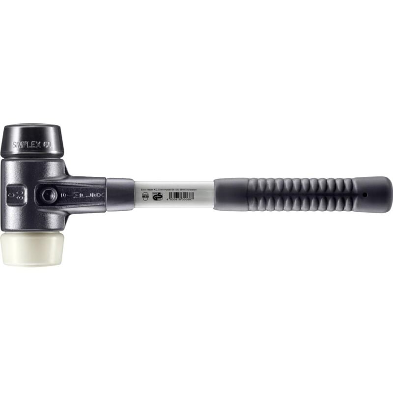 SIMPLEX-Schonhammer, Gummikomposition / Nylon mit verstärktem Tempergussgehäuse und Fiberglasstiel D=60 mm 3728.060