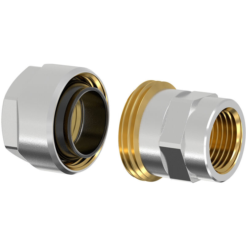 Flamco - Simplex Schwarzrohradapter Plus 3/4 xG 3/4 ig Messing vernickelt