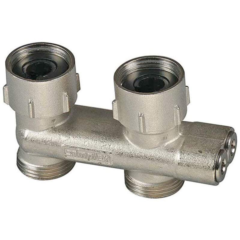 Simplex - Flamco Umlenkstück Durchgang D2/50 g 3/4' Innengewinde x g 3/4' Außengewinde Messing vernickelt mit Konus