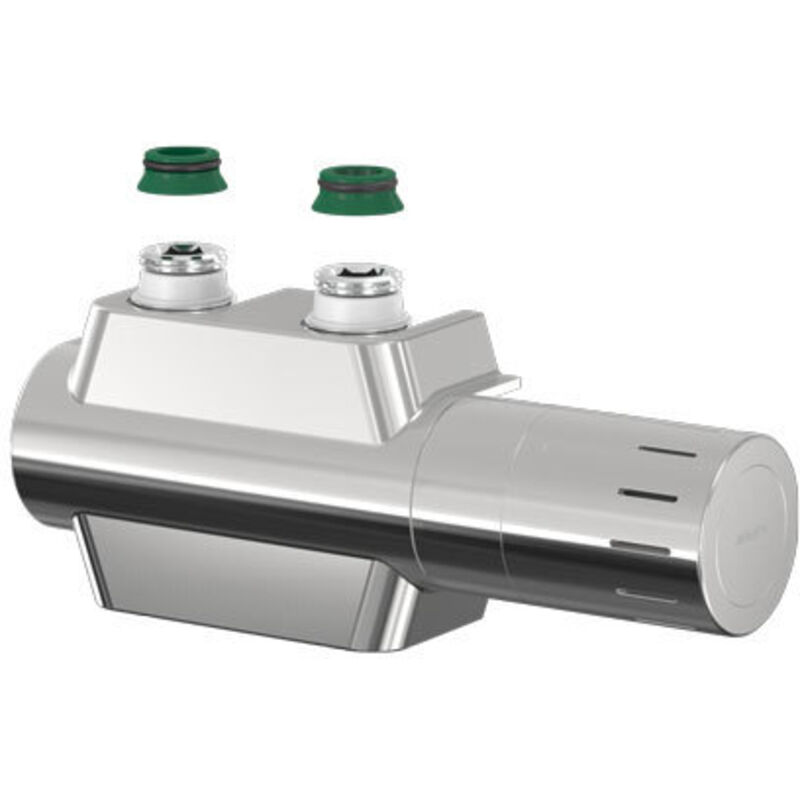 Variodesign chrom Einrohrventilhahnblock-Set mit Bypass Durchgang/Eck li/re umbaubar F12165 - Simplex