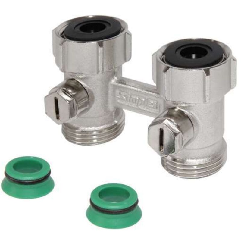 Simplex Zweirohr Hahnblock 3/4'' Eurokonus Durchgang F10065