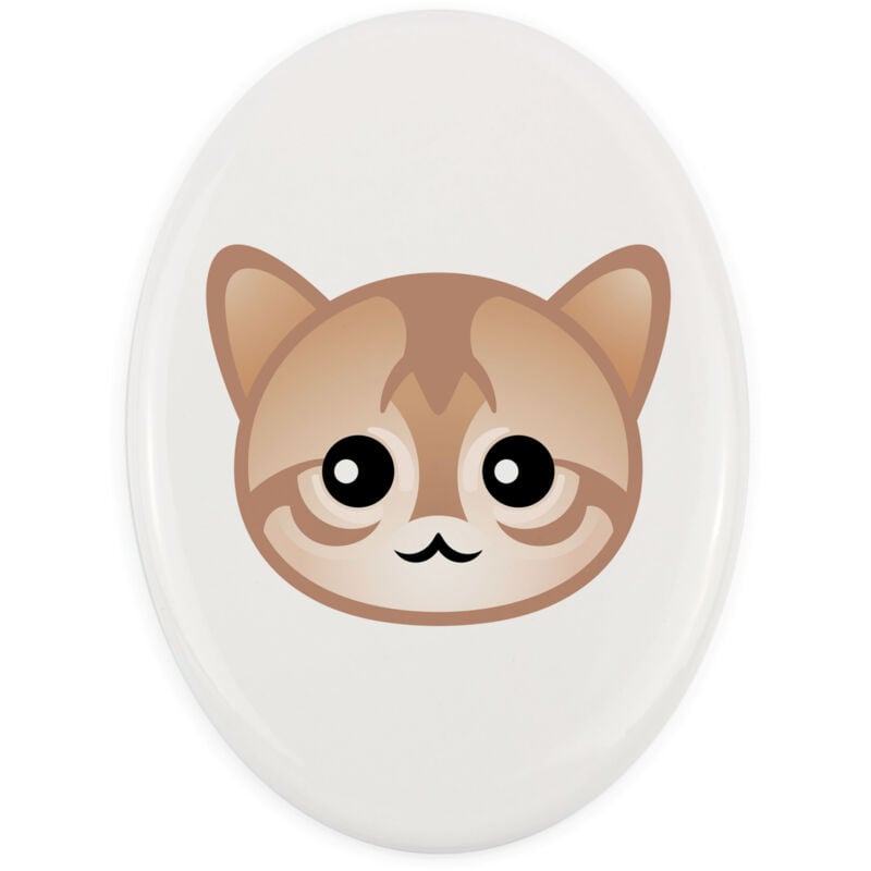 Singapura - Keramik-Grabsteinfliese mit Grafik und Inschrift von Art-Dog