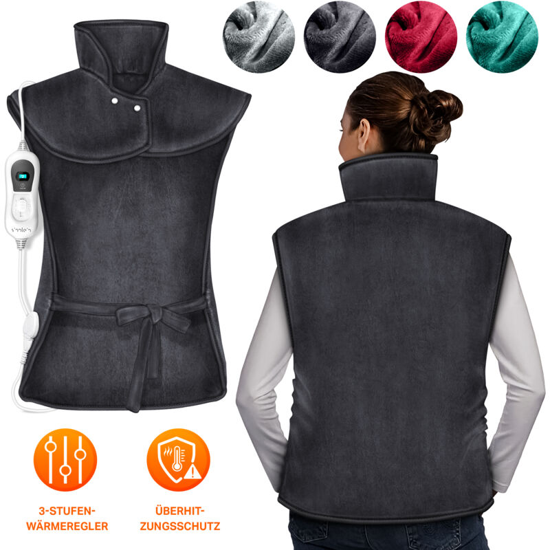 Sinnlein - Heizkissen elektrisch Anthrazit Wärmekissen Heizdecke Heizmatte Nacken Rücken Schulter